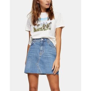 NWT Topshop High Waist Denim Mini Skirt